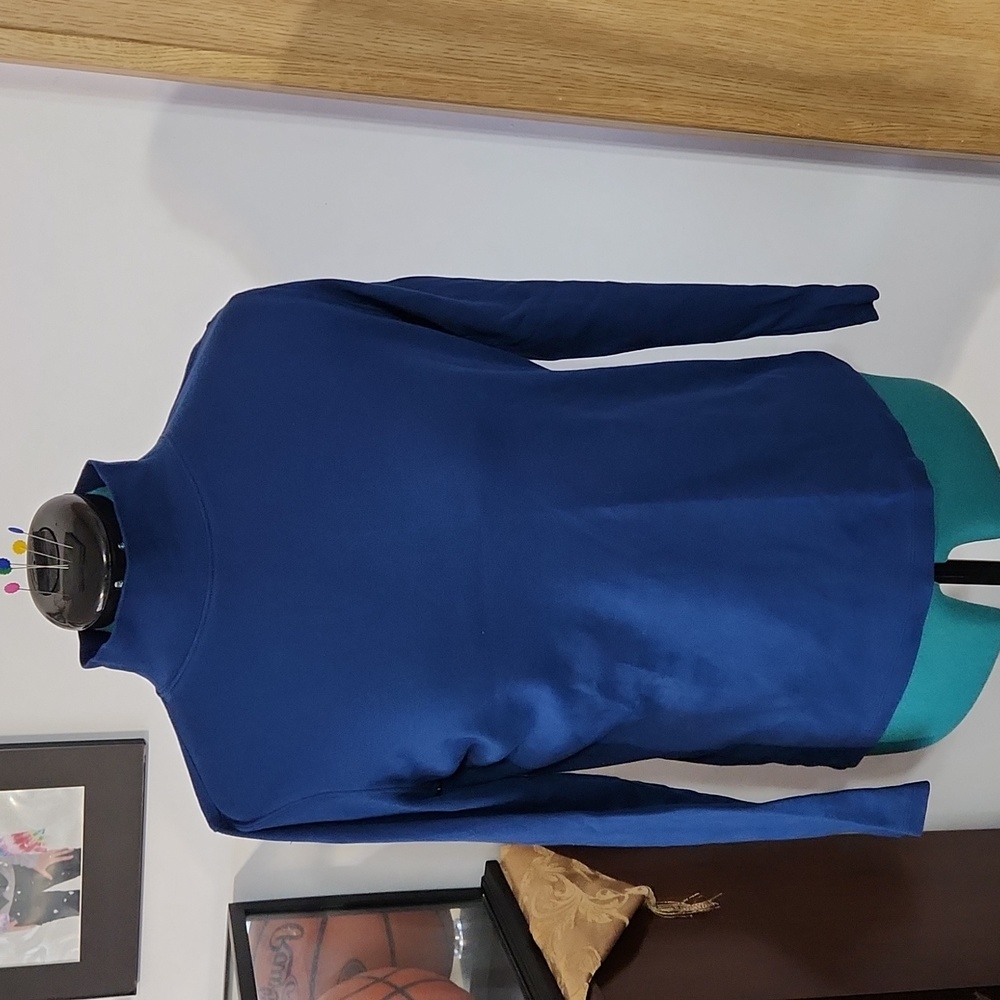 Blue mock neck